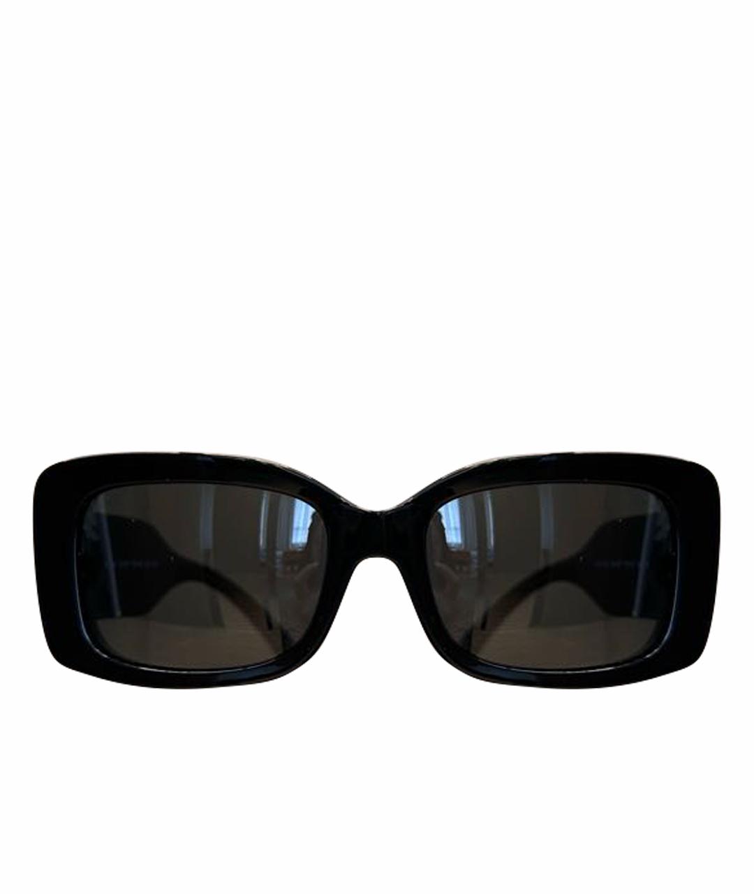 VERSACE Черные пластиковые солнцезащитные очки, фото 1