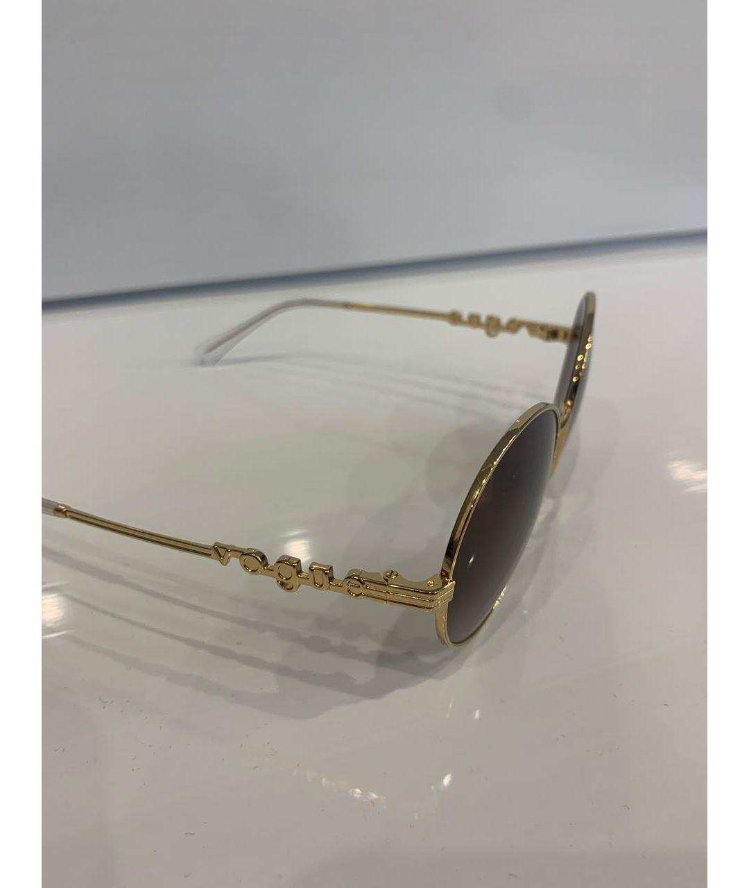 VOGUE EYEWEAR Золотые металлические солнцезащитные очки, фото 4