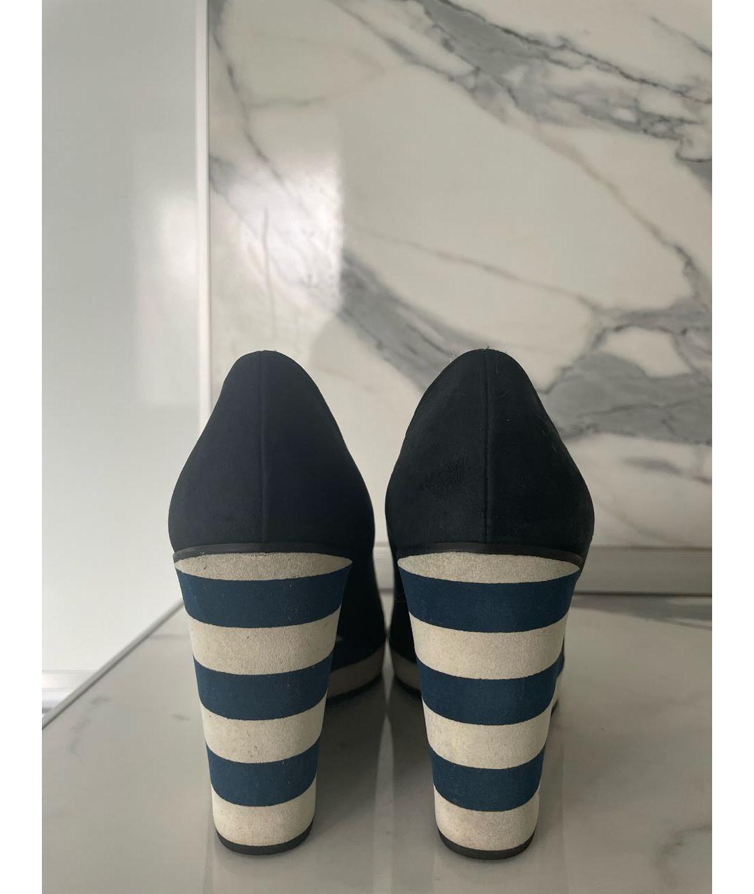 ARMANI COLLEZIONI Темно-синие замшевые туфли, фото 4