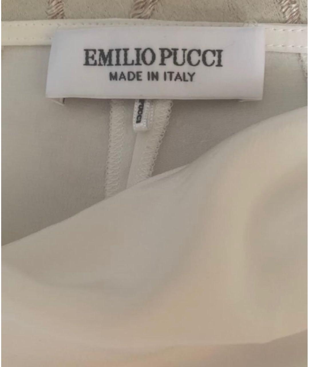 EMILIO PUCCI Белые шелковые брюки широкие, фото 6