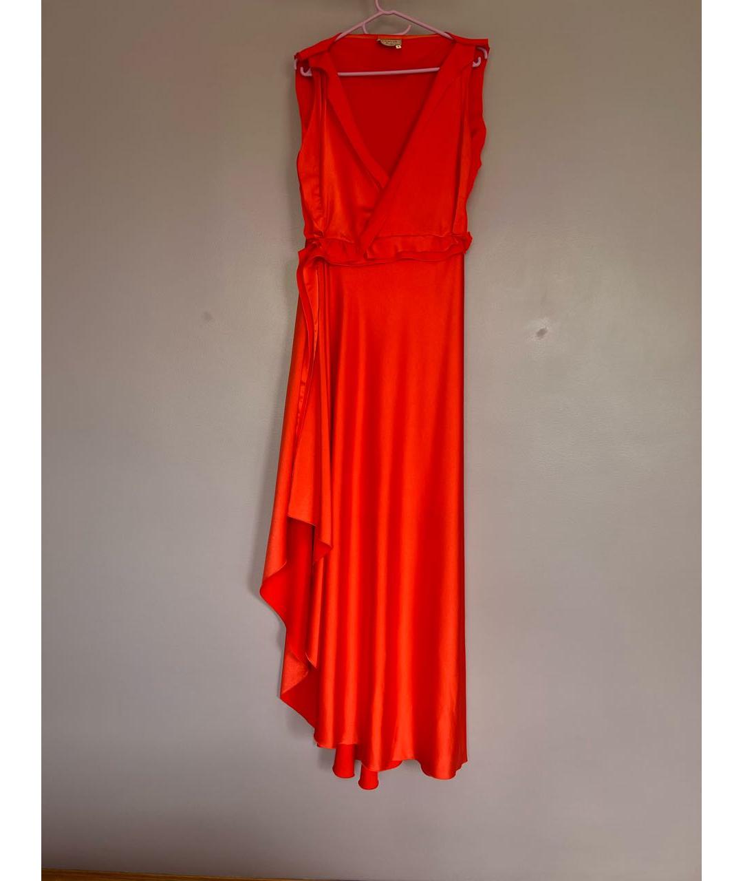 LANVIN Оранжевое шелковое вечернее платье, фото 4