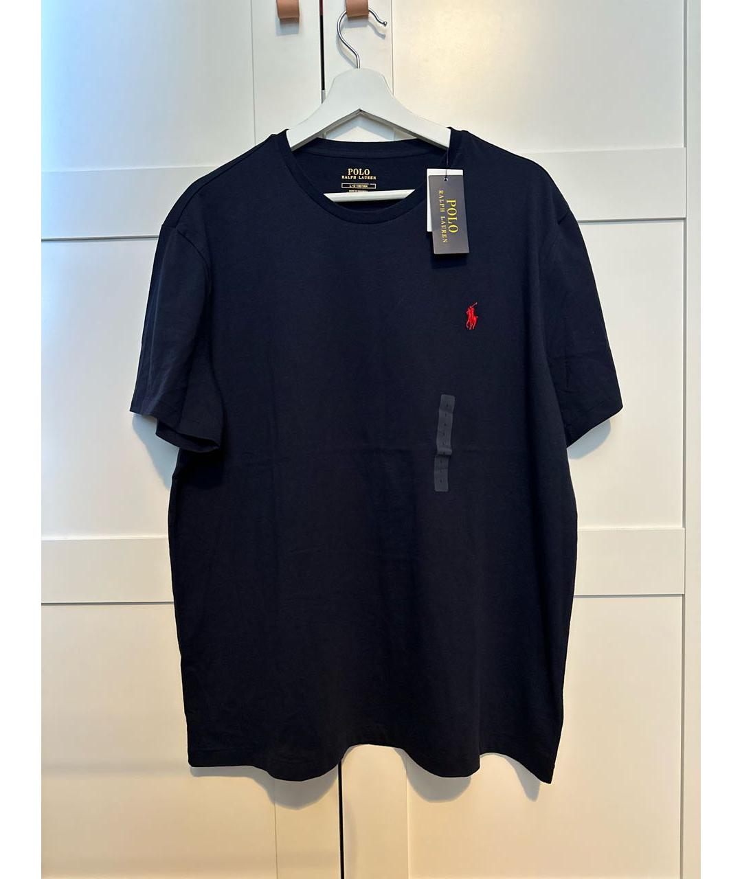 POLO RALPH LAUREN Темно-синяя хлопковая футболка, фото 5