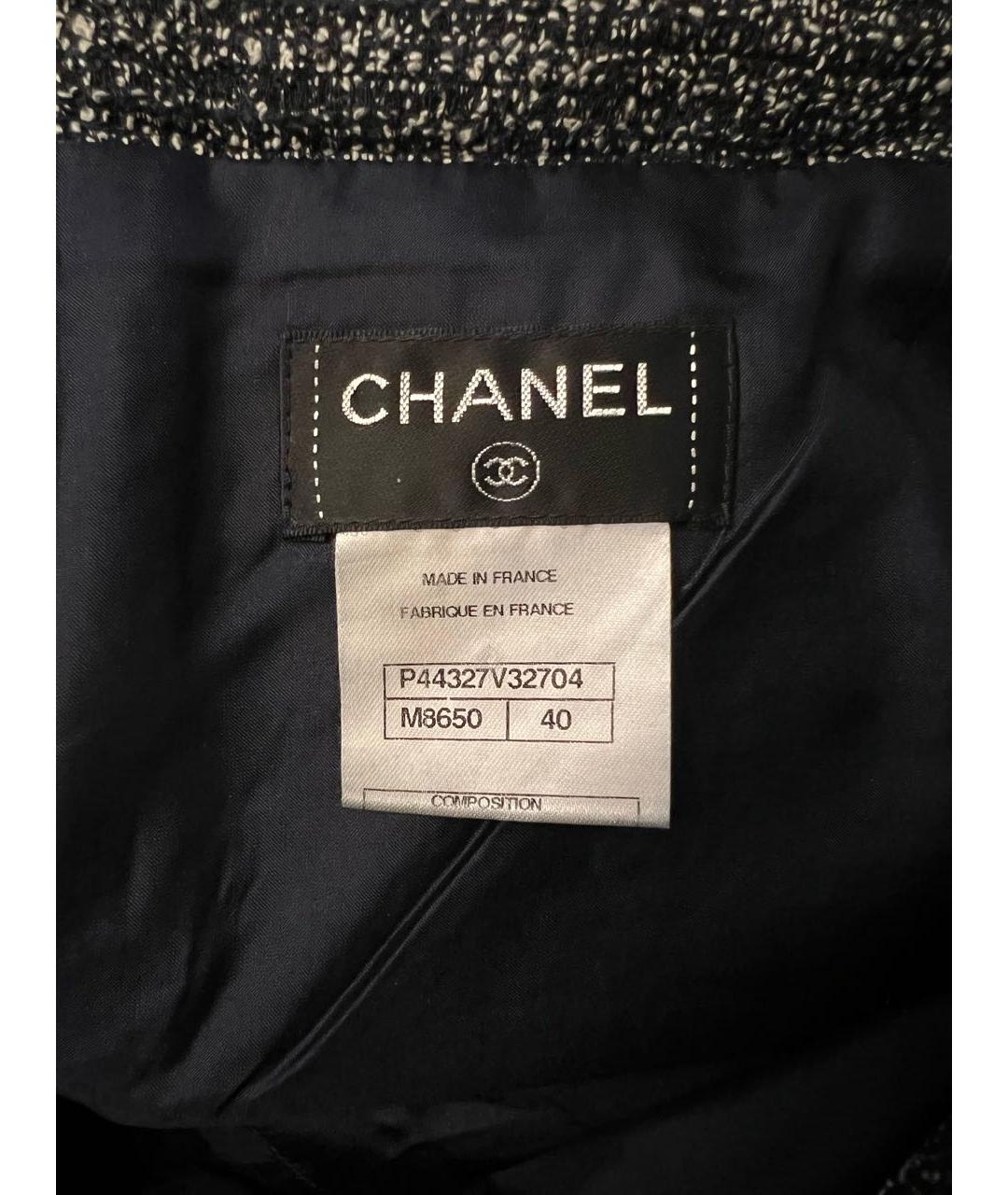 CHANEL PRE-OWNED Серая шерстяная юбка мини, фото 3