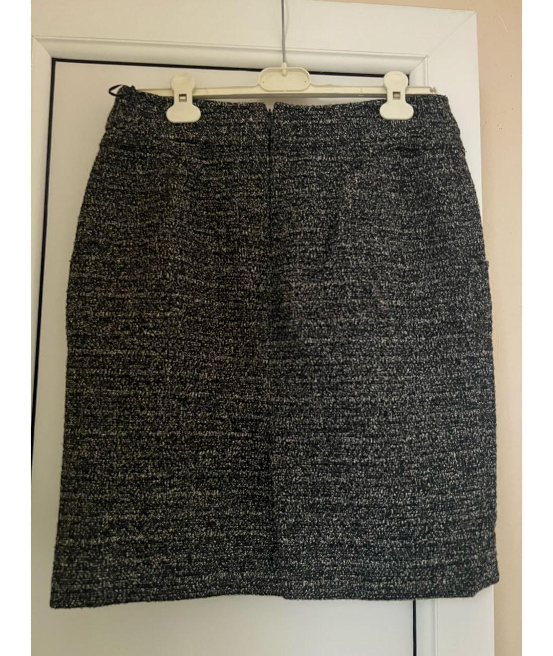CHANEL PRE-OWNED Серая шерстяная юбка мини, фото 2