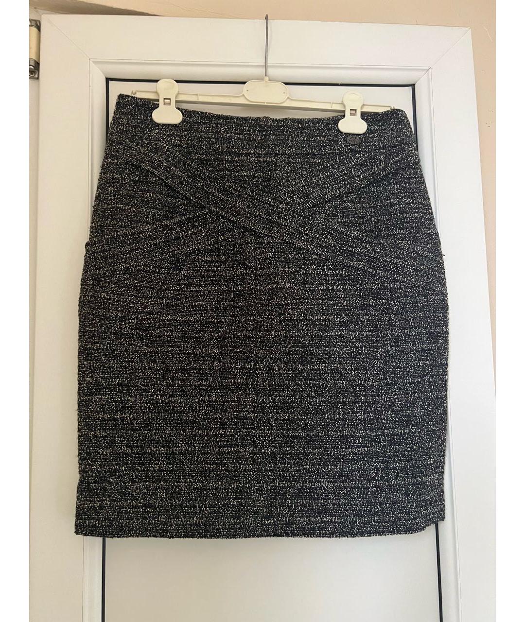 CHANEL PRE-OWNED Серая шерстяная юбка мини, фото 7
