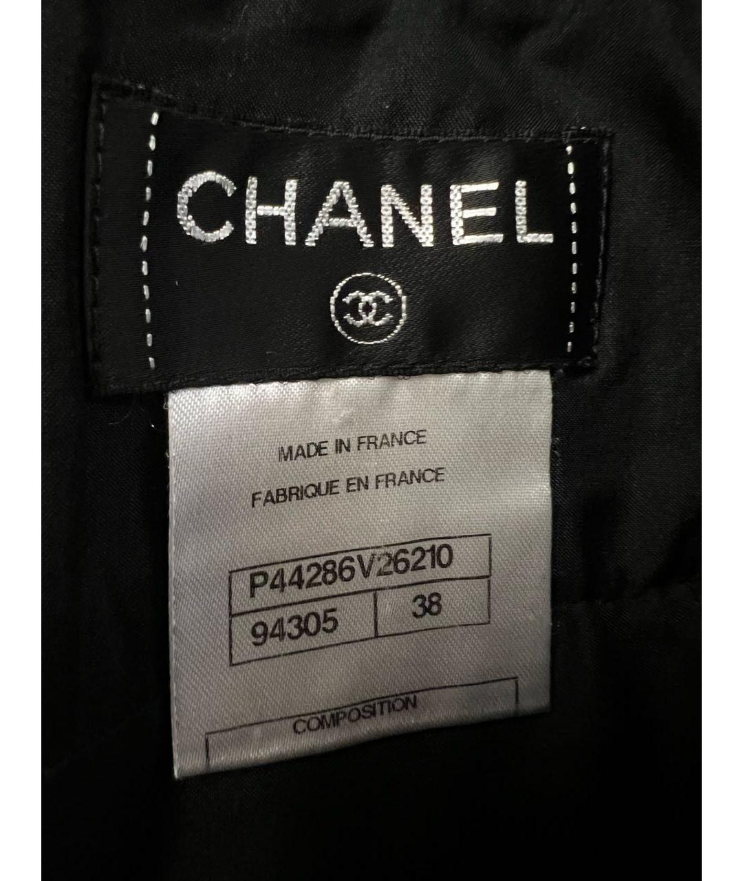 CHANEL PRE-OWNED Черная шерстяная юбка мини, фото 3