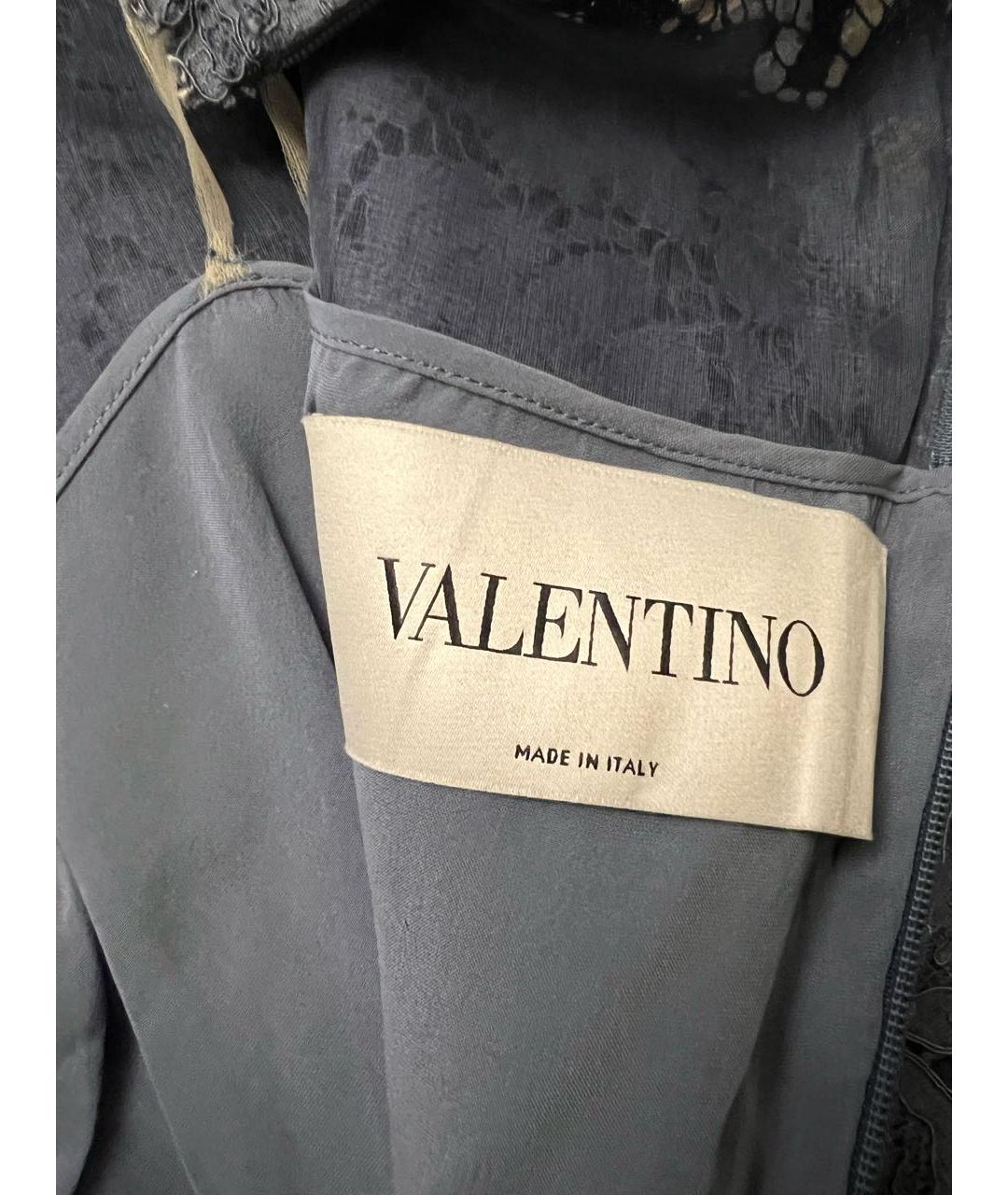 VALENTINO Серое кружевное коктейльное платье, фото 3