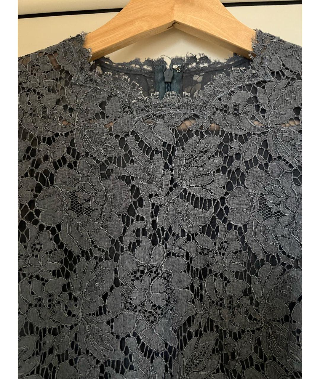 VALENTINO Серое кружевное коктейльное платье, фото 4