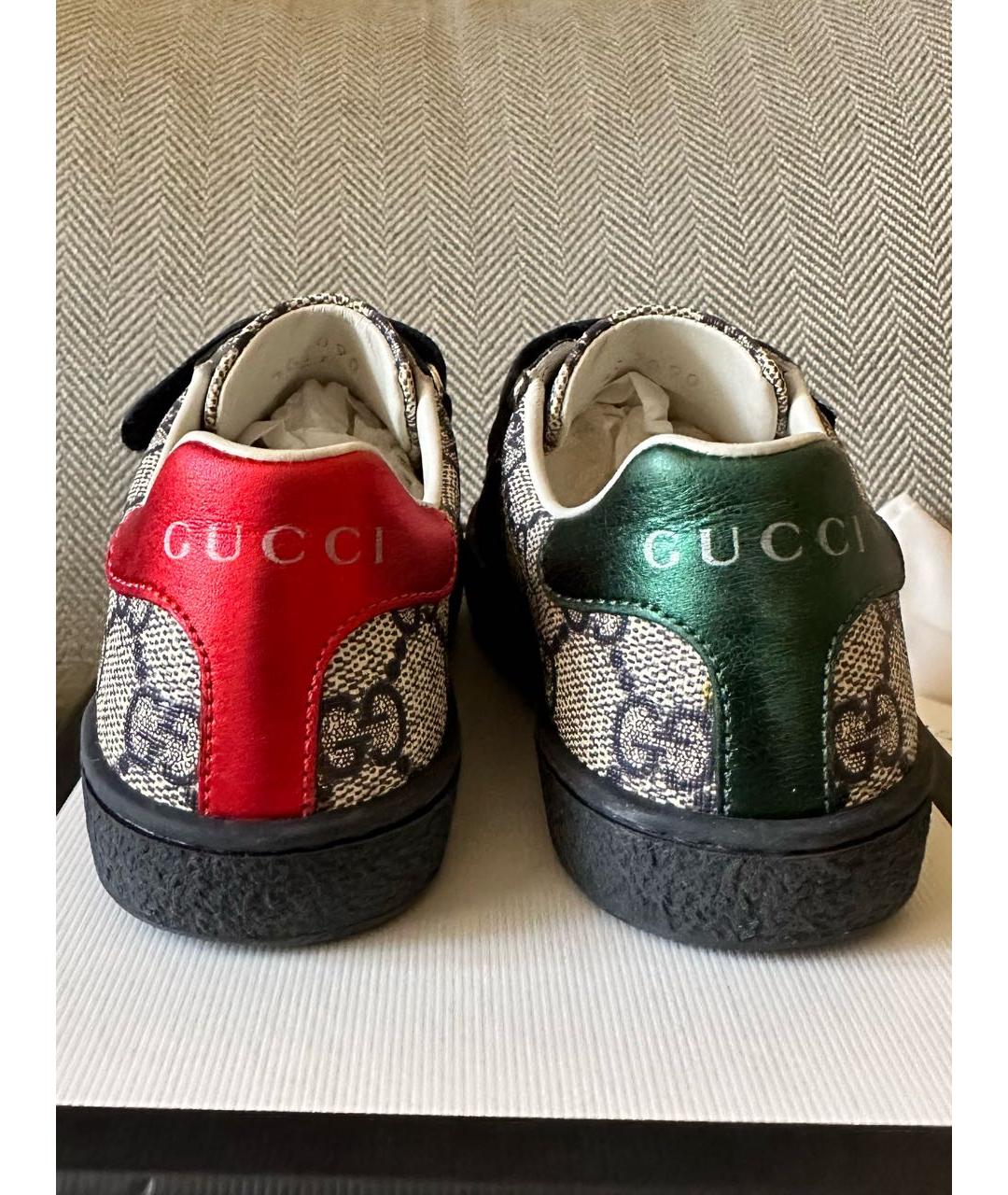 GUCCI KIDS Серые кожаные кеды, фото 4