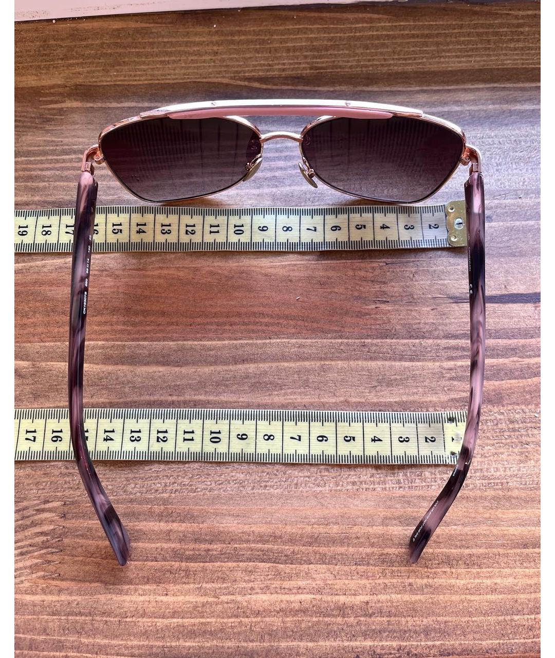 CALVIN KLEIN Золотые металлические солнцезащитные очки, фото 4