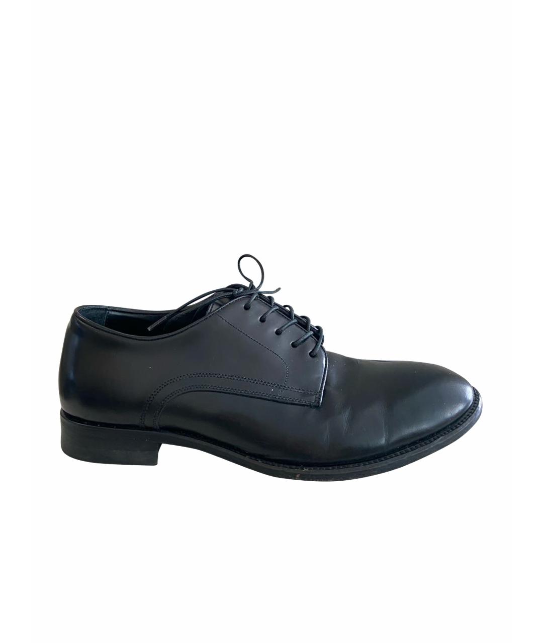 EMPORIO ARMANI Черные кожаные туфли, фото 1
