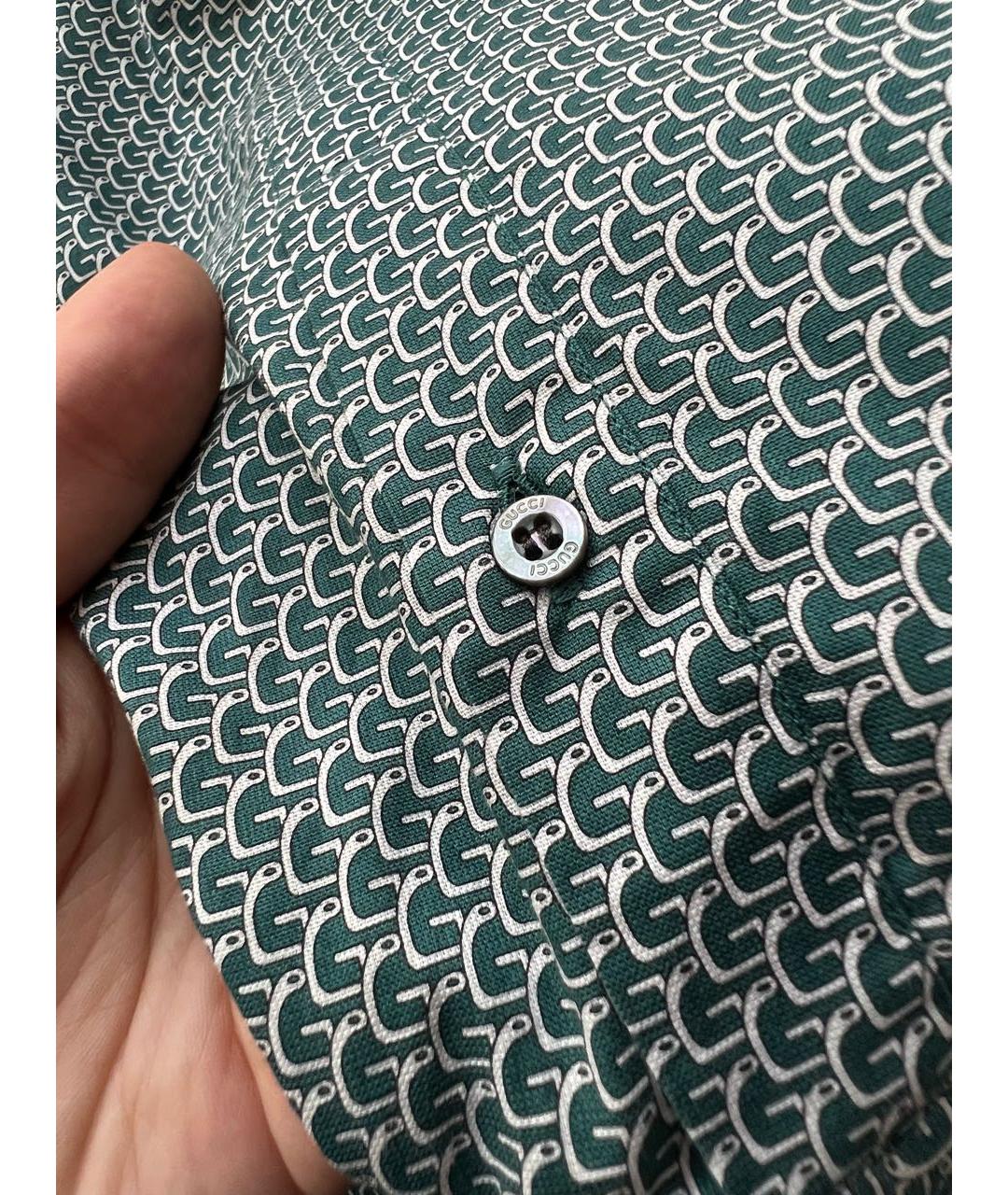 GUCCI Зеленая хлопковая кэжуал рубашка, фото 5