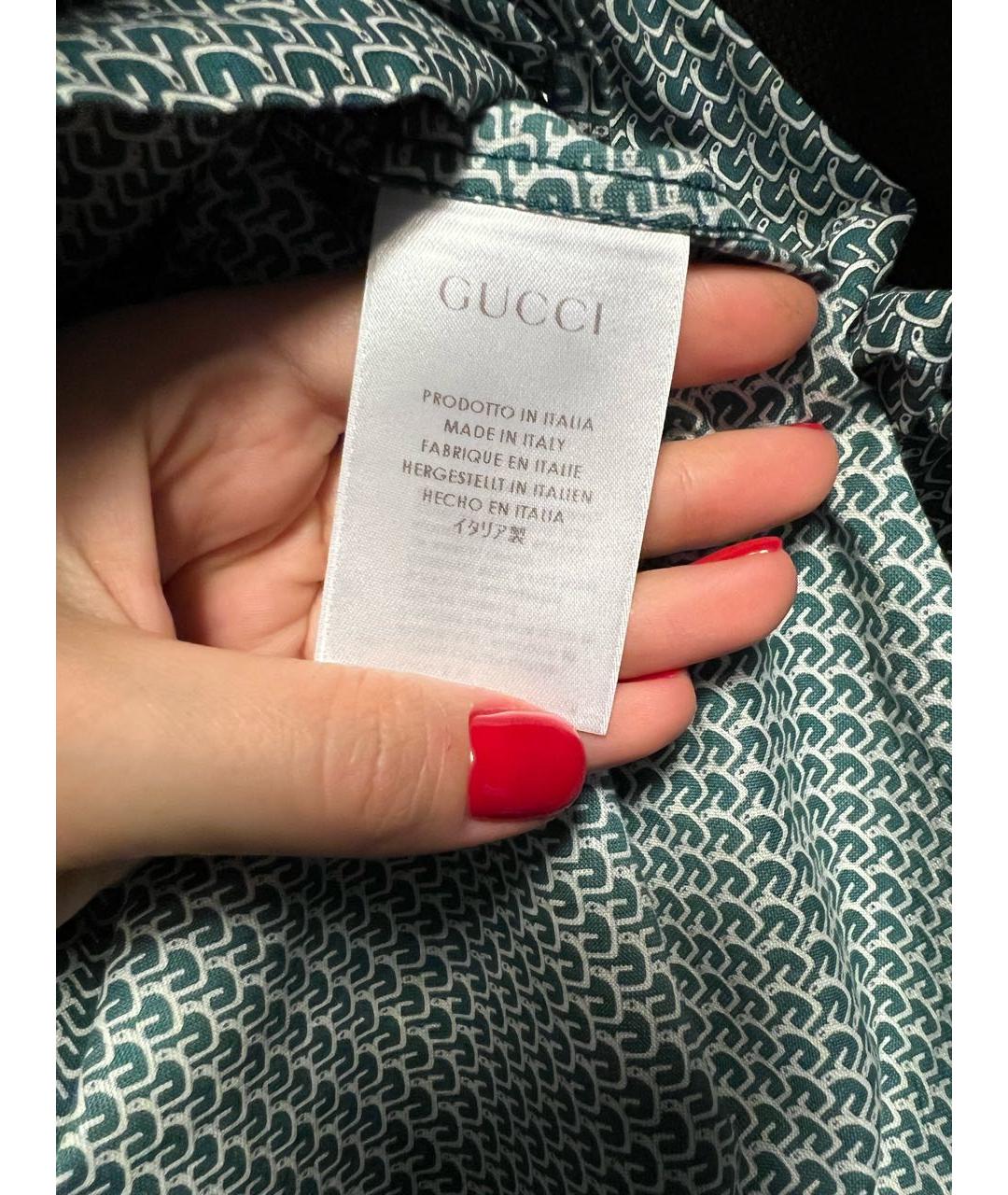 GUCCI Зеленая хлопковая кэжуал рубашка, фото 7