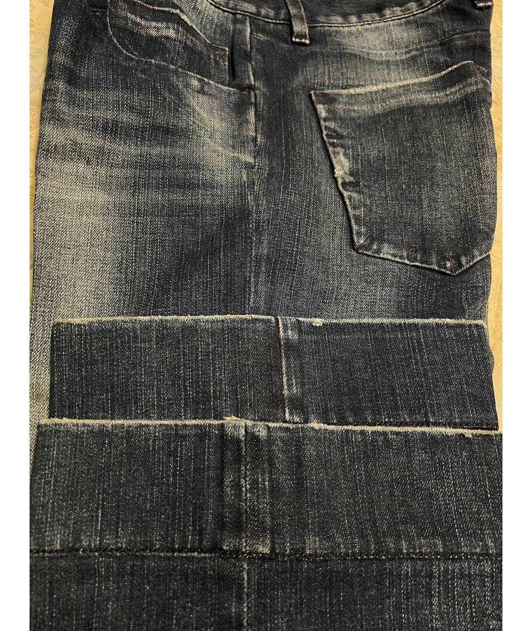 DOLCE&GABBANA Темно-синие хлопковые прямые джинсы, фото 8
