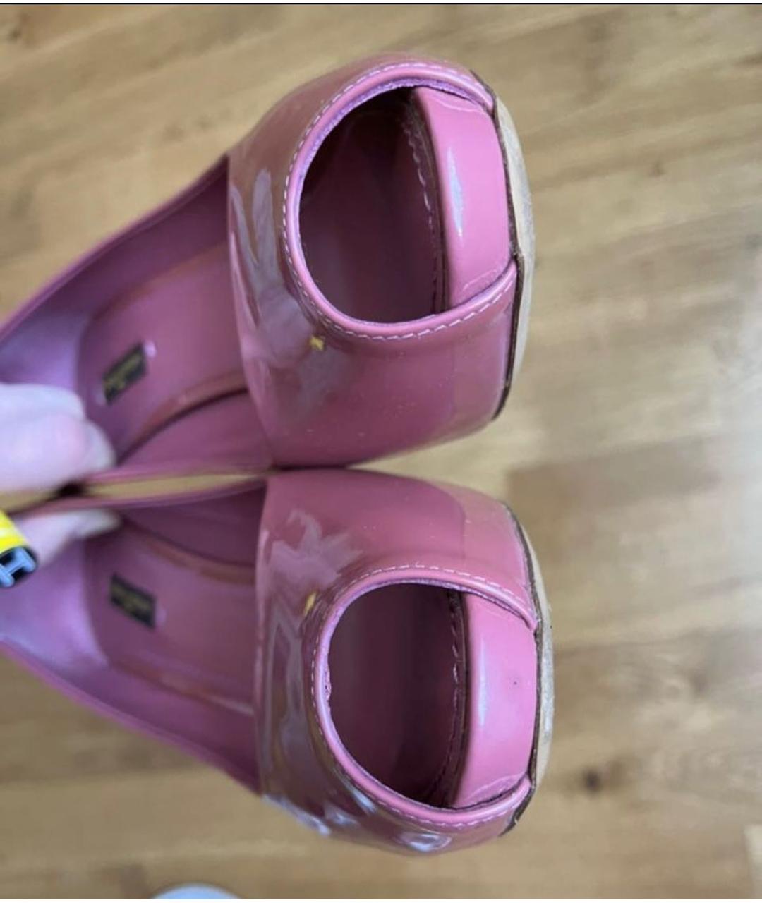 LOUIS VUITTON PRE-OWNED Розовые туфли из лакированной кожи, фото 8