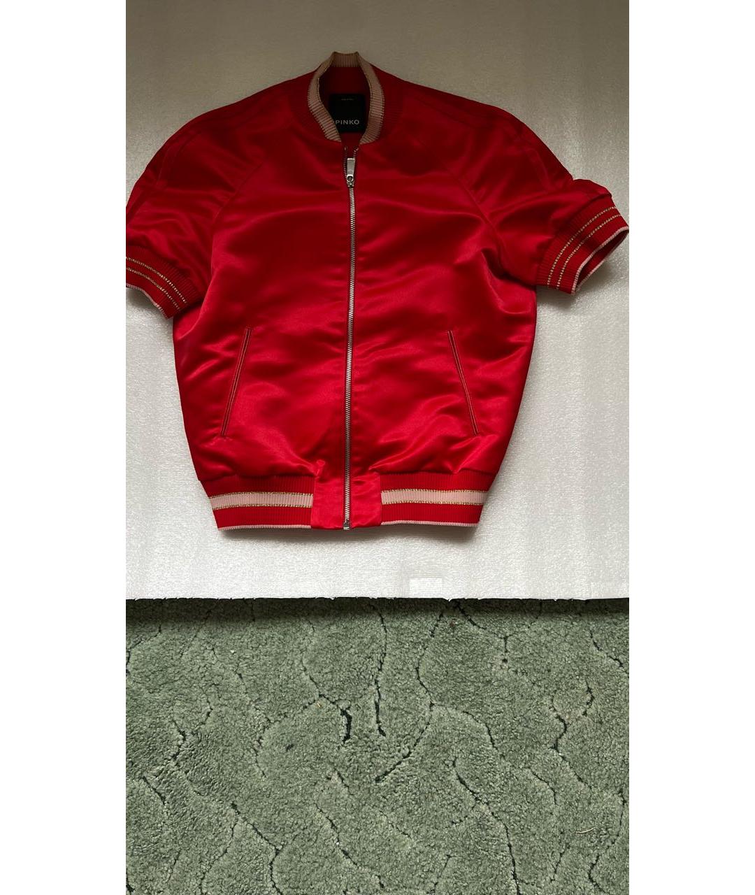 PINKO Красная полиэстеровая куртка, фото 8