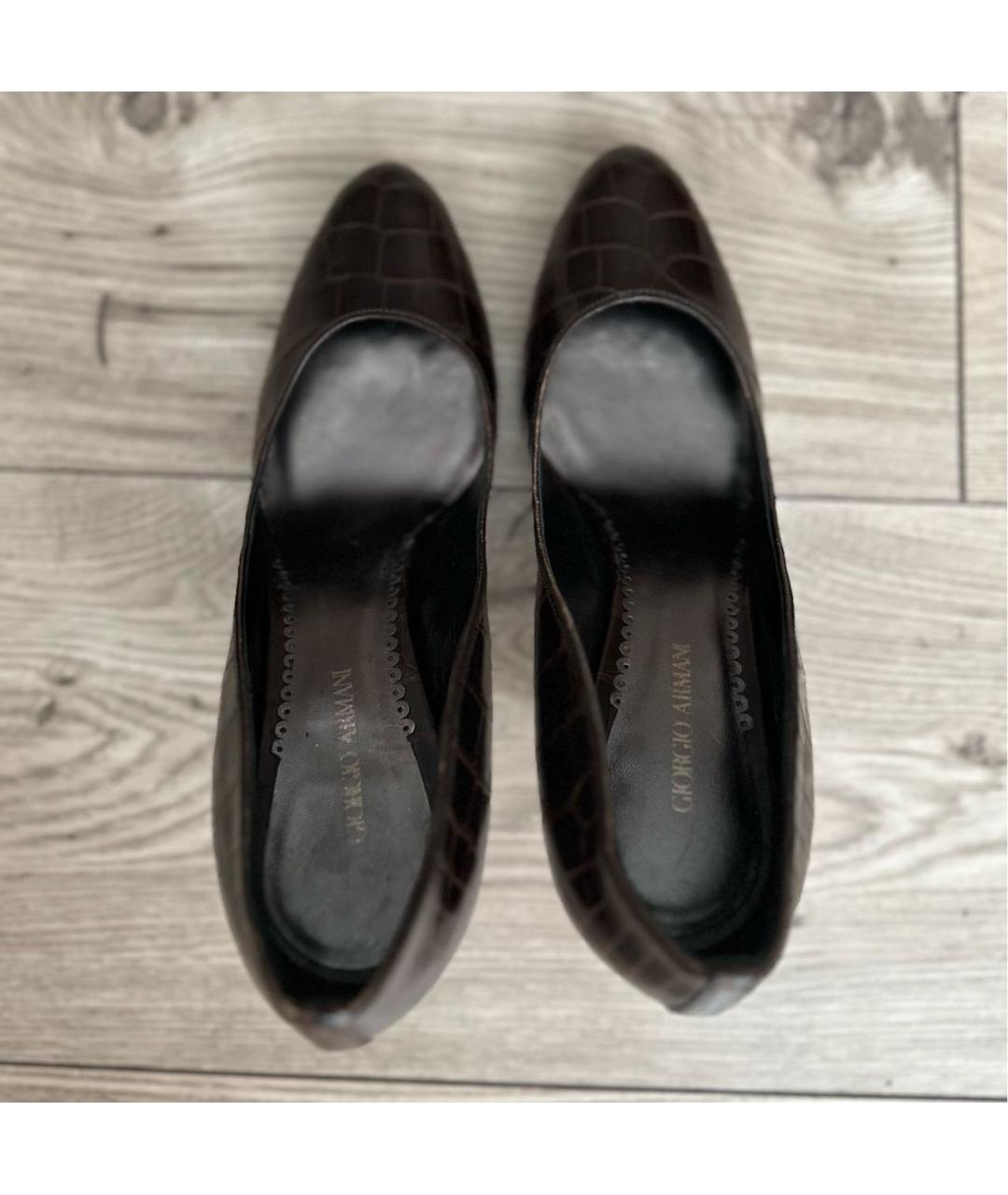 EMPORIO ARMANI Коричневые туфли из экзотической кожи, фото 3
