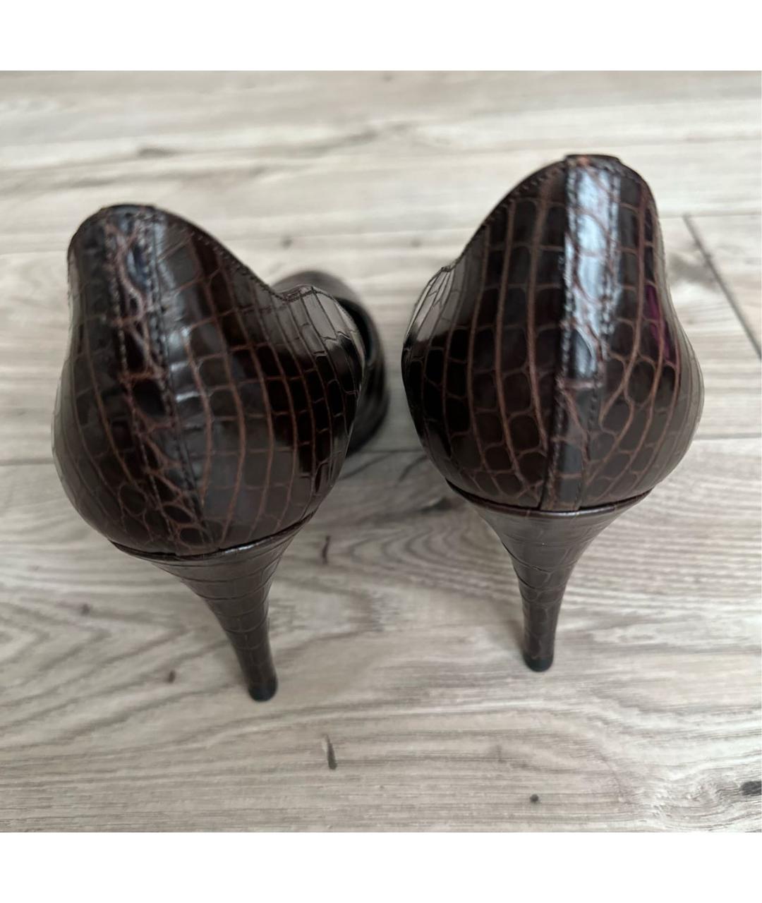 EMPORIO ARMANI Коричневые туфли из экзотической кожи, фото 4