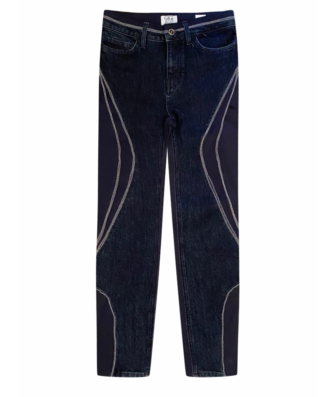 TOMMY HILFIGER Темно-синие хлопко-эластановые прямые брюки, фото 1