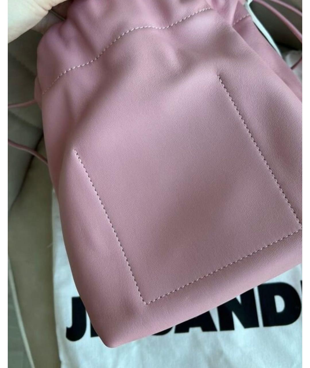 JIL SANDER Розовая кожаная сумка через плечо, фото 5