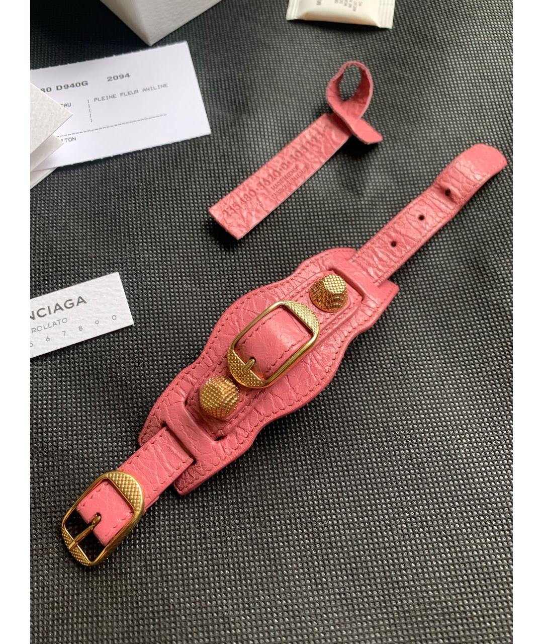 BALENCIAGA Розовый латунный браслет, фото 3