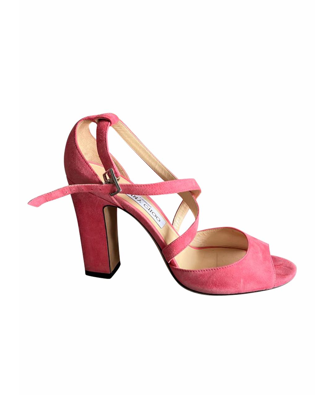 JIMMY CHOO Розовые замшевые босоножки, фото 1