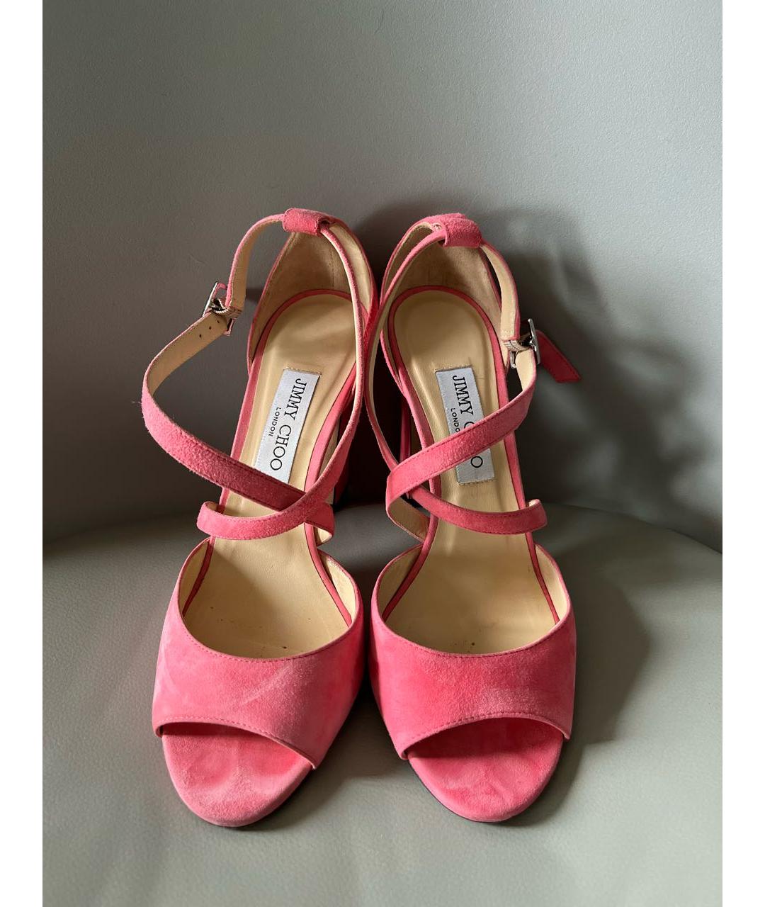 JIMMY CHOO Розовые замшевые босоножки, фото 2