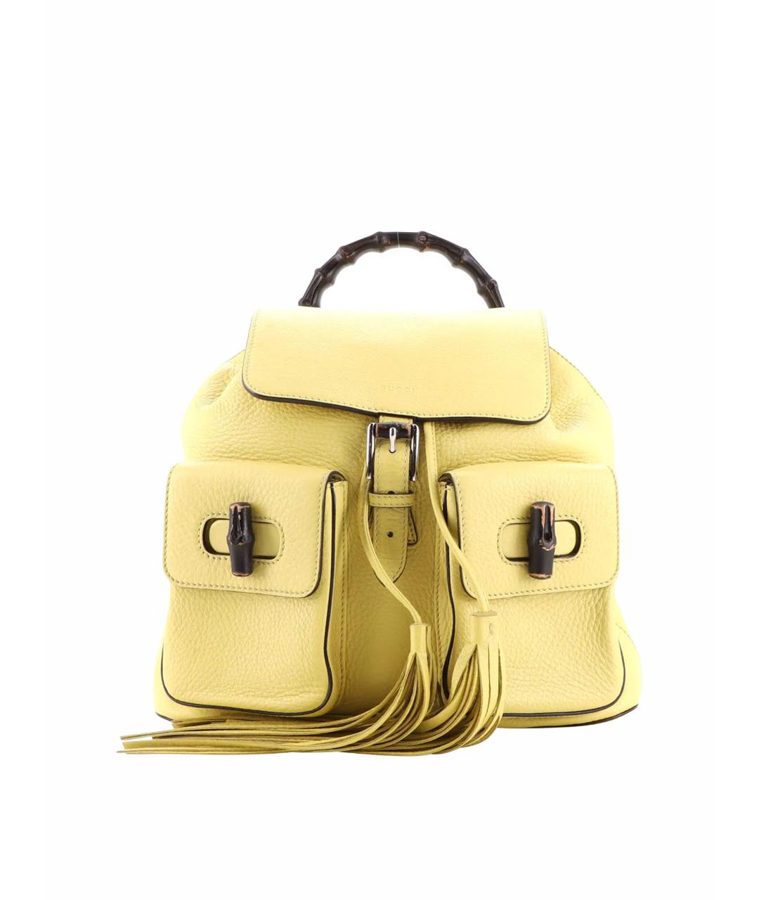 GUCCI Желтый кожаный рюкзак, фото 1