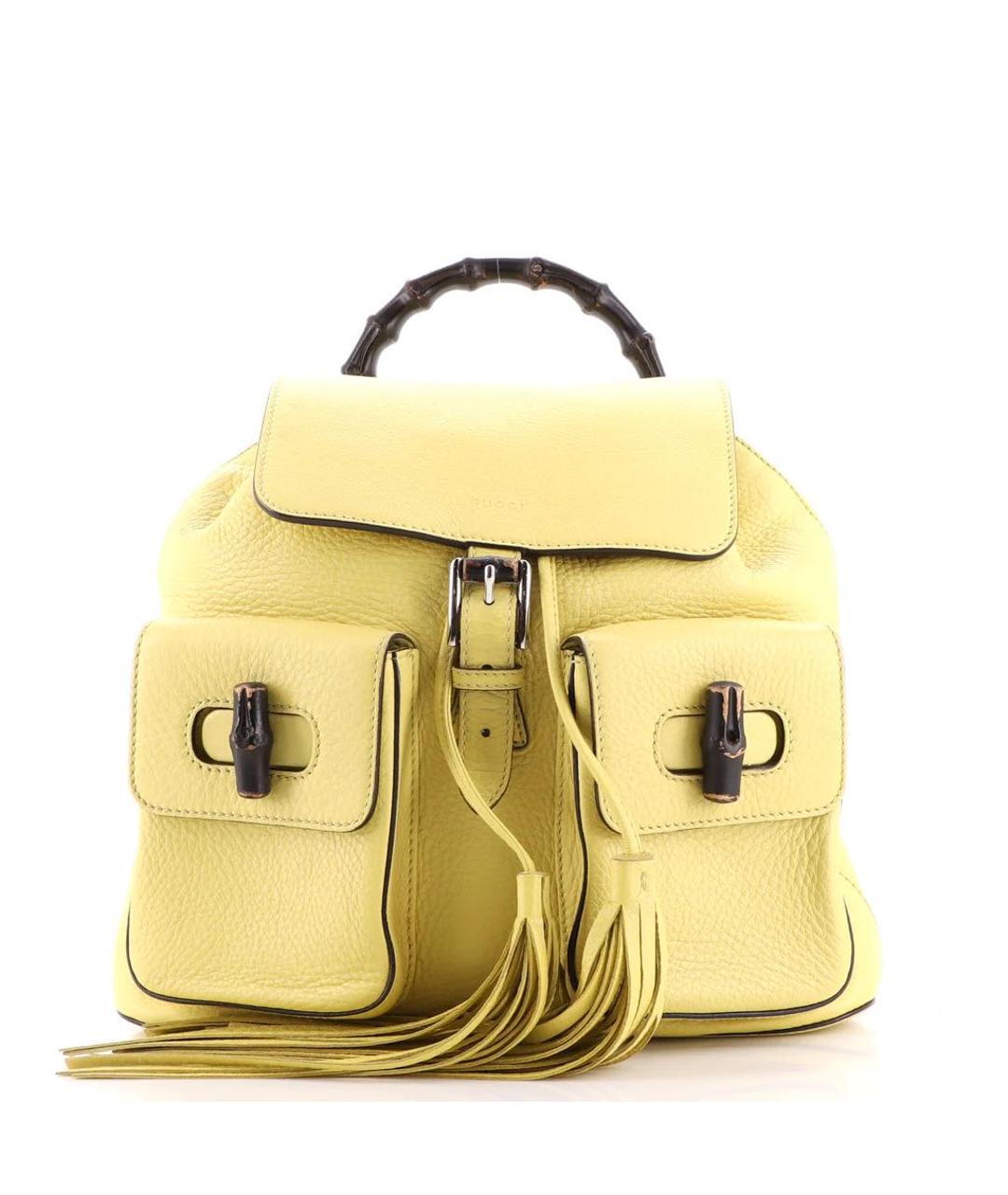 GUCCI Желтый кожаный рюкзак, фото 9