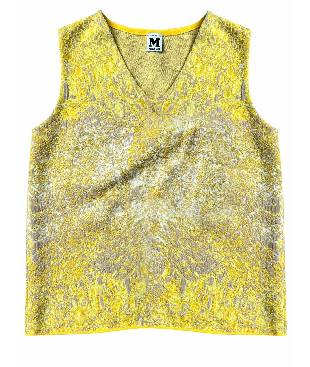 M MISSONI Желтая хлопко-эластановая блузы, фото 1