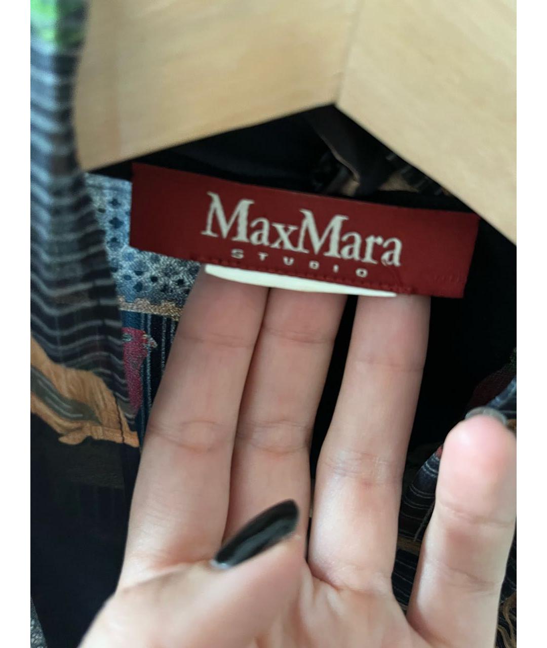 MAX MARA STUDIO Черная шелковая блузы, фото 5