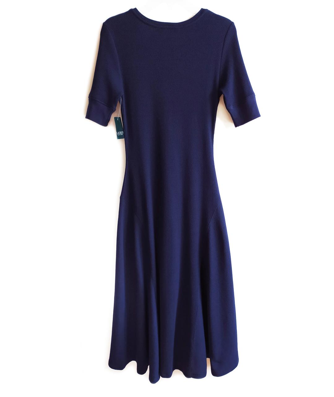 RALPH LAUREN Темно-синее хлопковое повседневное платье, фото 8