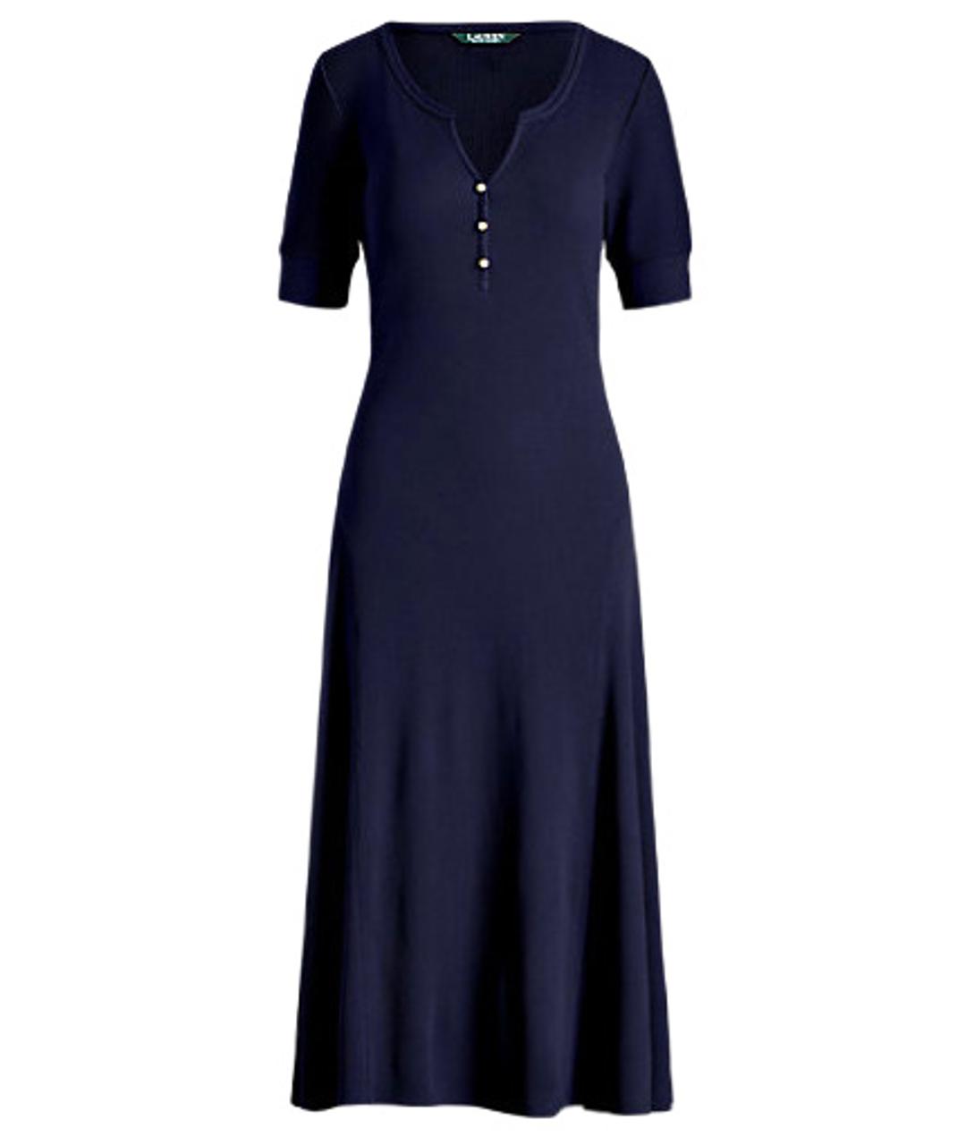 RALPH LAUREN Темно-синее хлопковое повседневное платье, фото 9