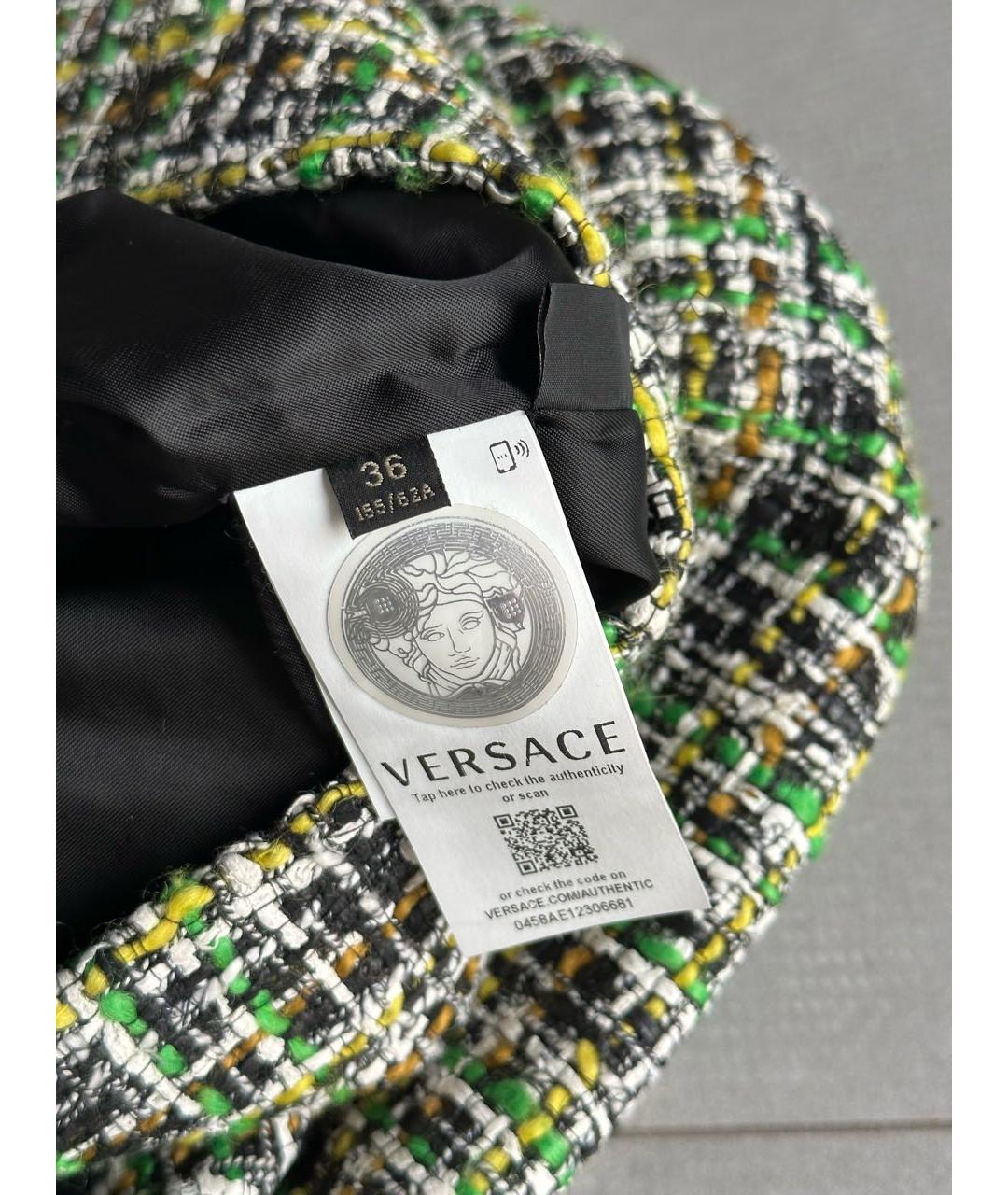 VERSACE Мульти твидовая юбка мини, фото 5