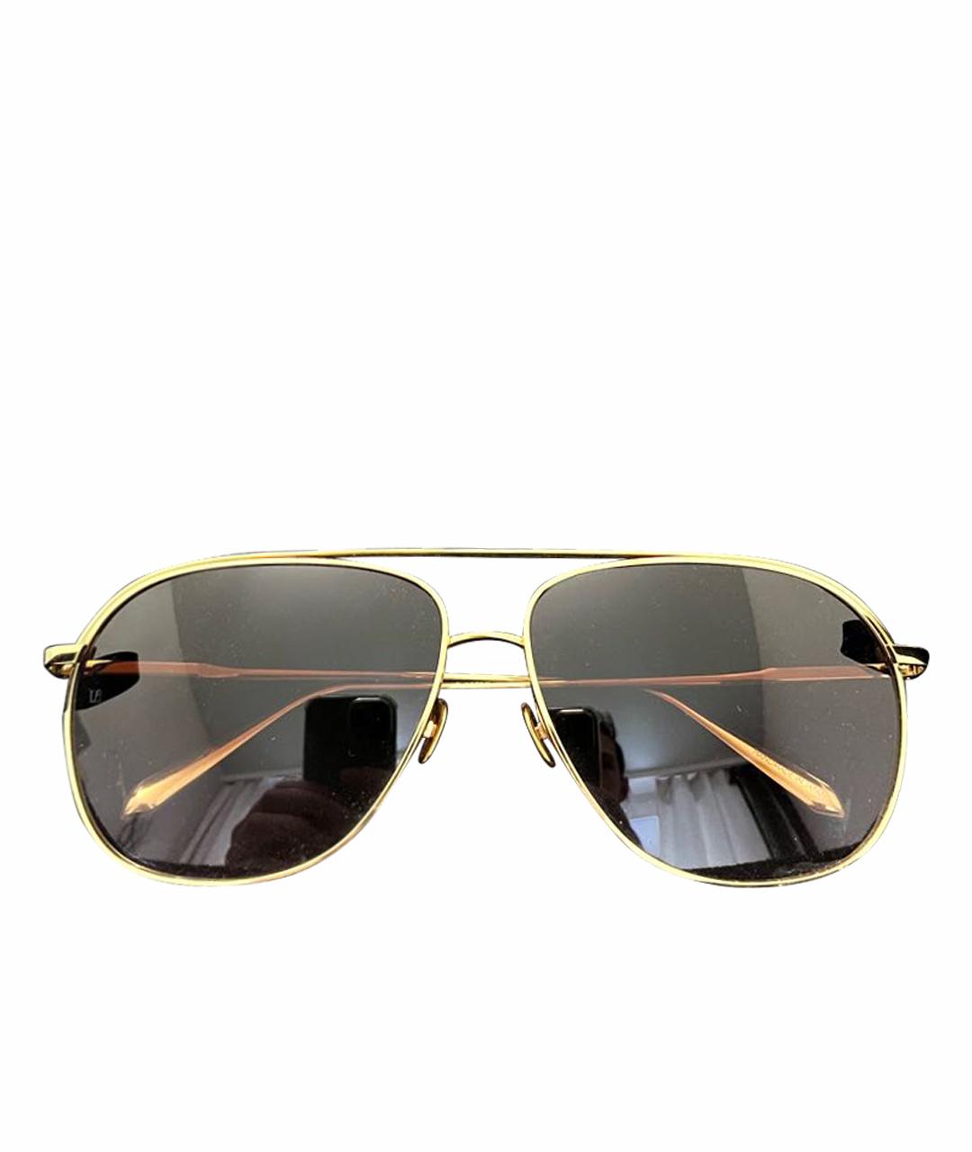 LINDA FARROW Коричневые металлические солнцезащитные очки, фото 1
