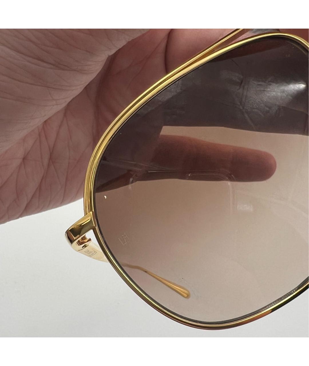 LINDA FARROW Коричневые металлические солнцезащитные очки, фото 3