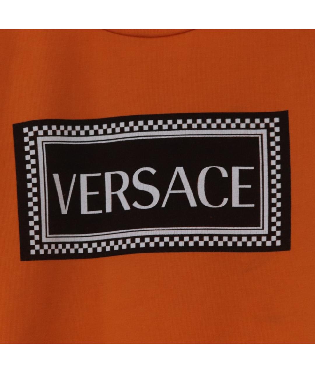 YOUNG VERSACE Оранжевый хлопковый футболка / топ, фото 2