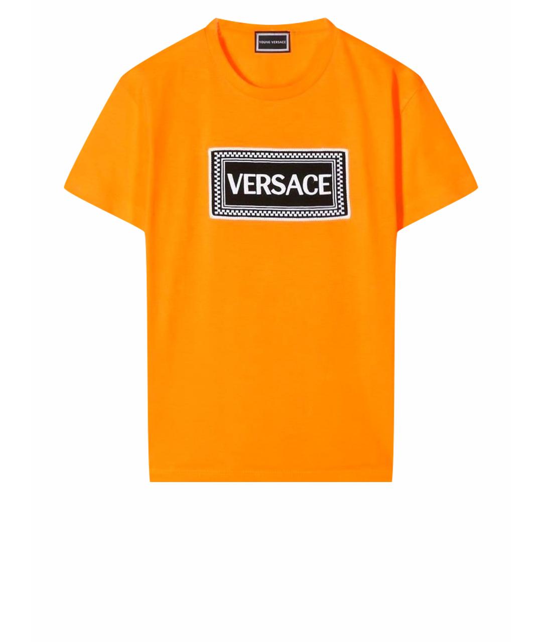 YOUNG VERSACE Оранжевый хлопковый футболка / топ, фото 1