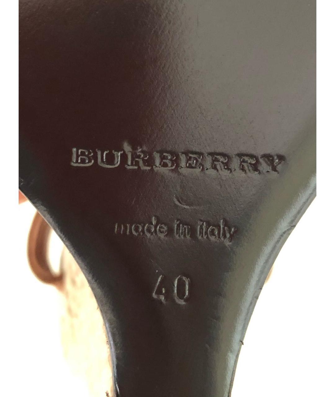 BURBERRY Коричневые кожаные босоножки, фото 7