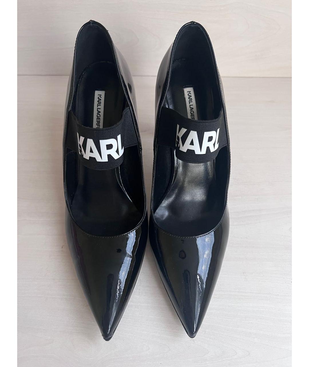 KARL LAGERFELD Черные туфли из лакированной кожи, фото 2