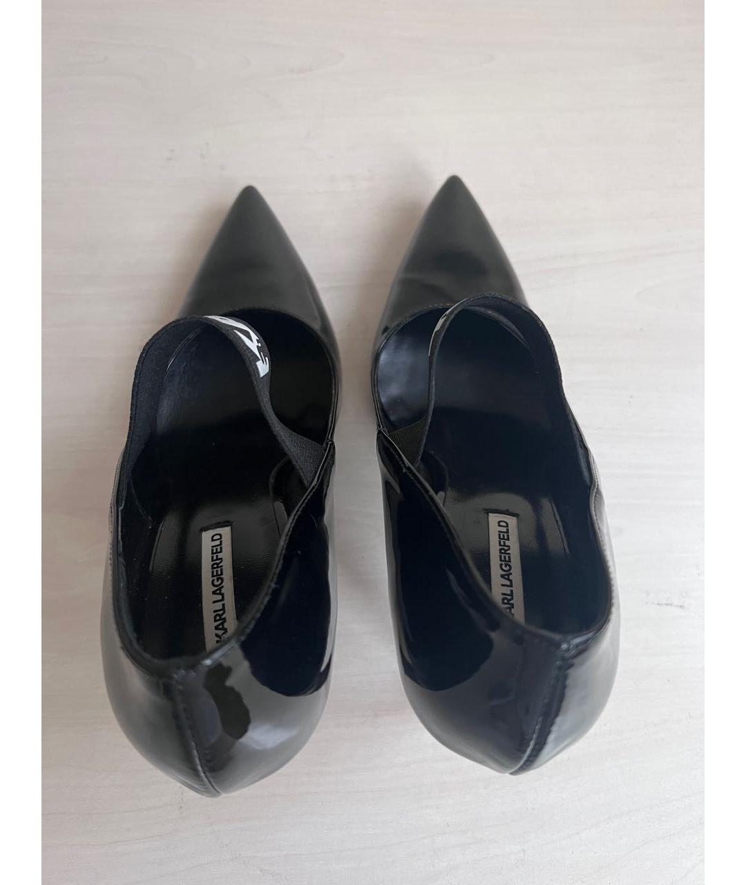 KARL LAGERFELD Черные туфли из лакированной кожи, фото 3