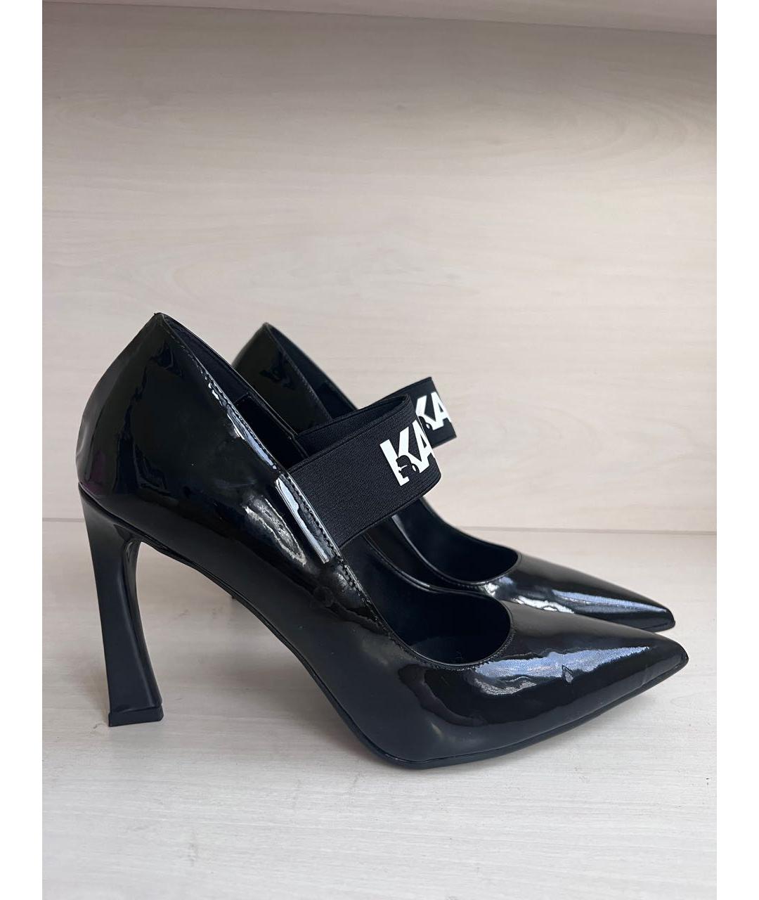 KARL LAGERFELD Черные туфли из лакированной кожи, фото 5