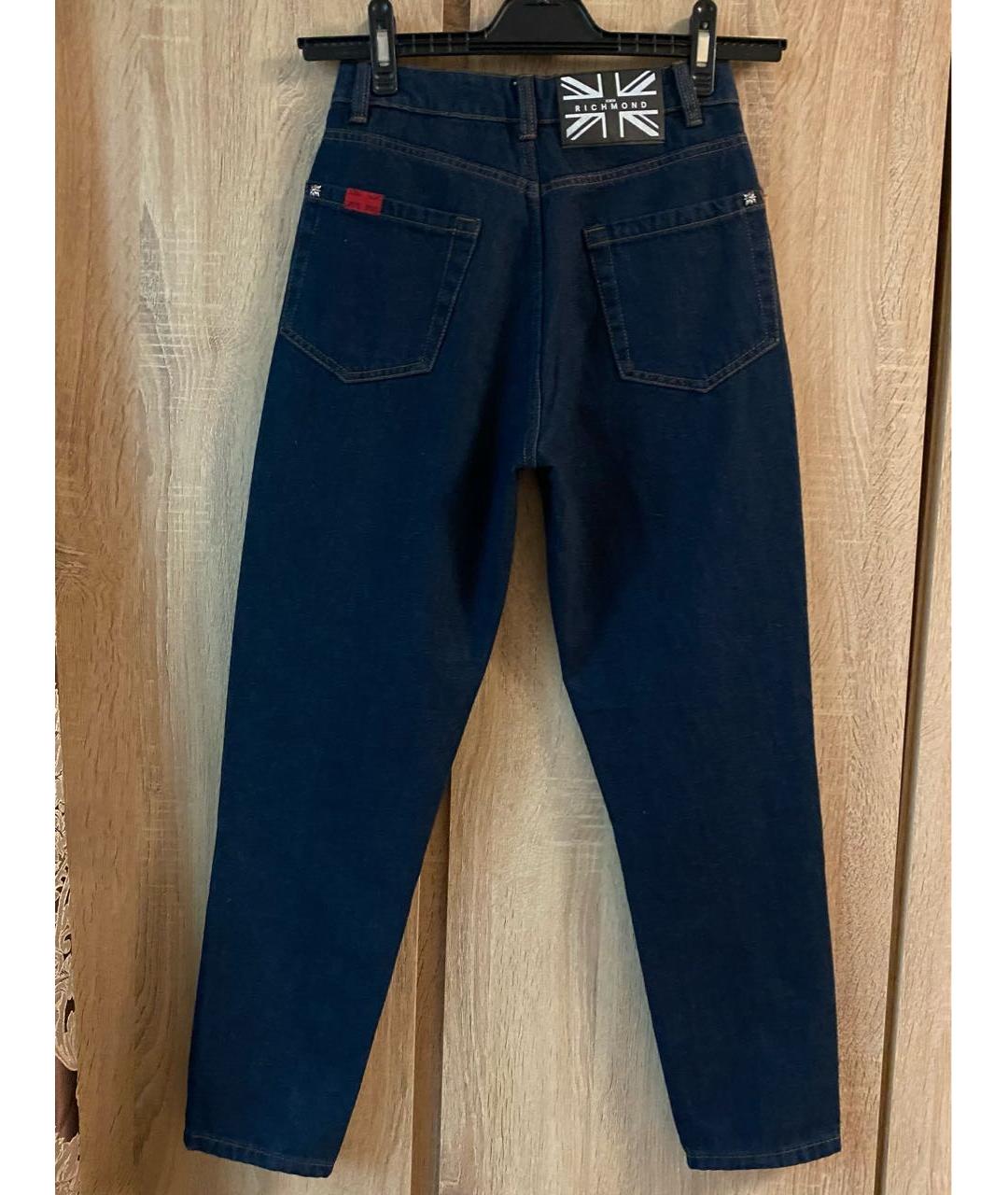 JOHN RICHMOND Темно-синие хлопковые джинсы слим, фото 3