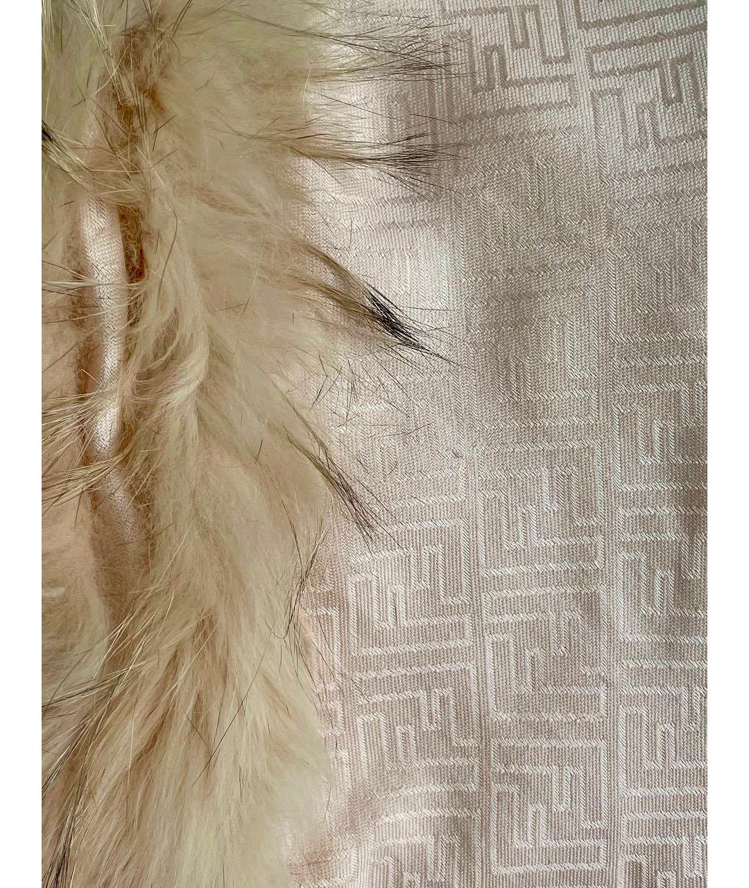 FENDI Бежевый шелковый платок, фото 4