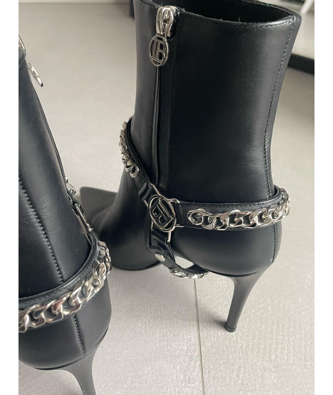 BALMAIN Черные кожаные ботильоны, фото 7