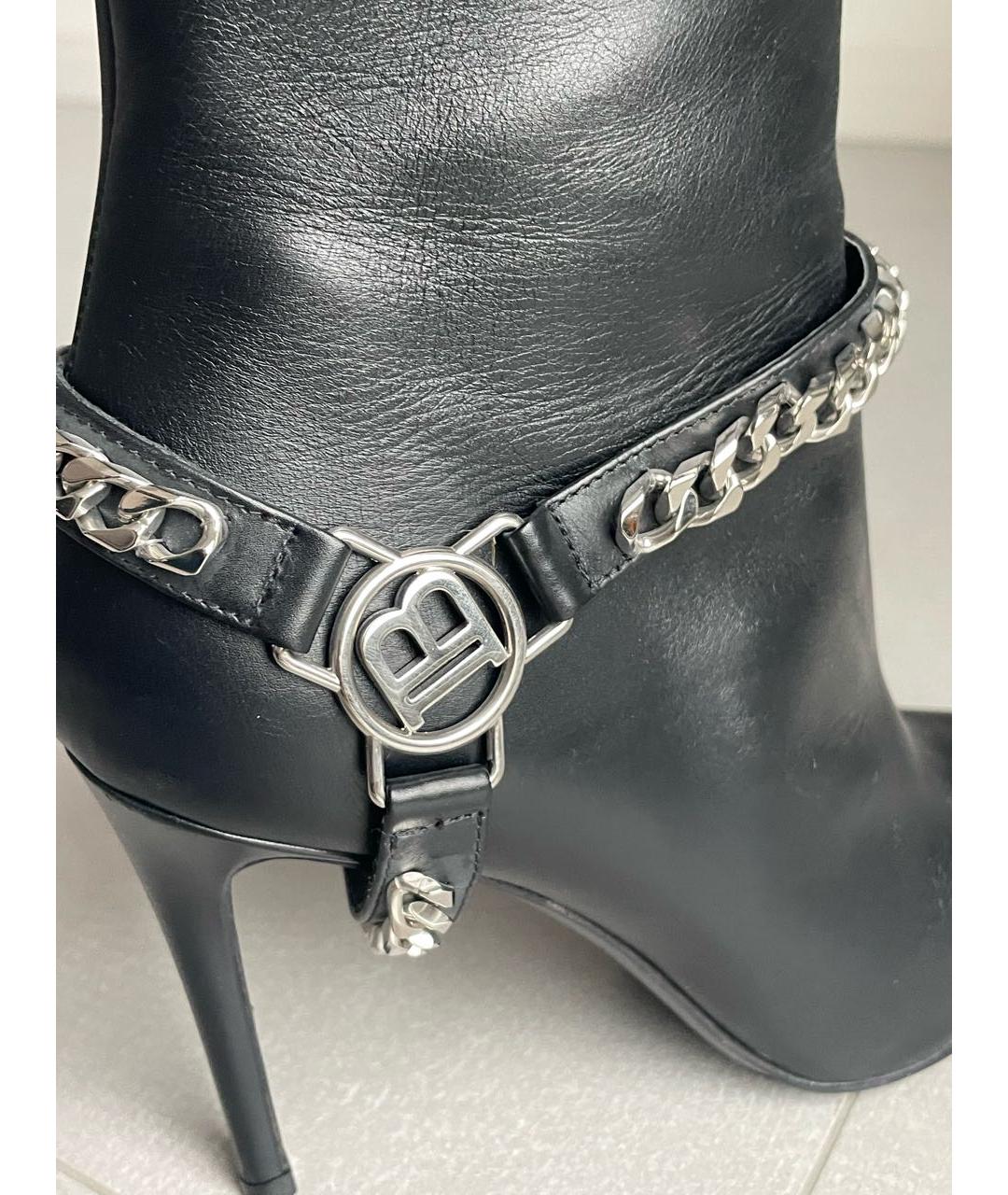 BALMAIN Черные кожаные ботильоны, фото 6