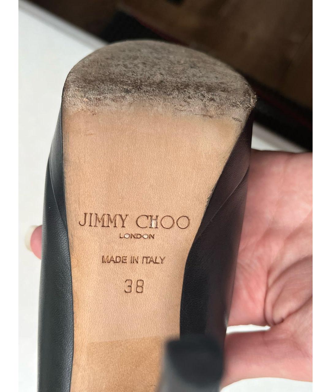 JIMMY CHOO Черные кожаные туфли, фото 5