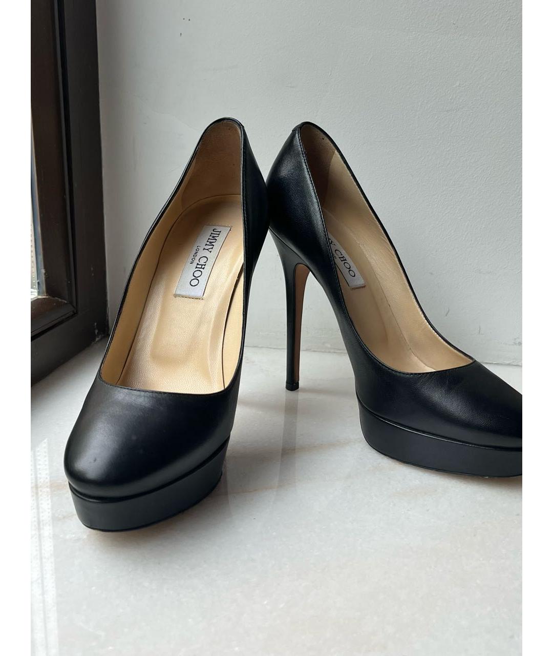 JIMMY CHOO Черные кожаные туфли, фото 2