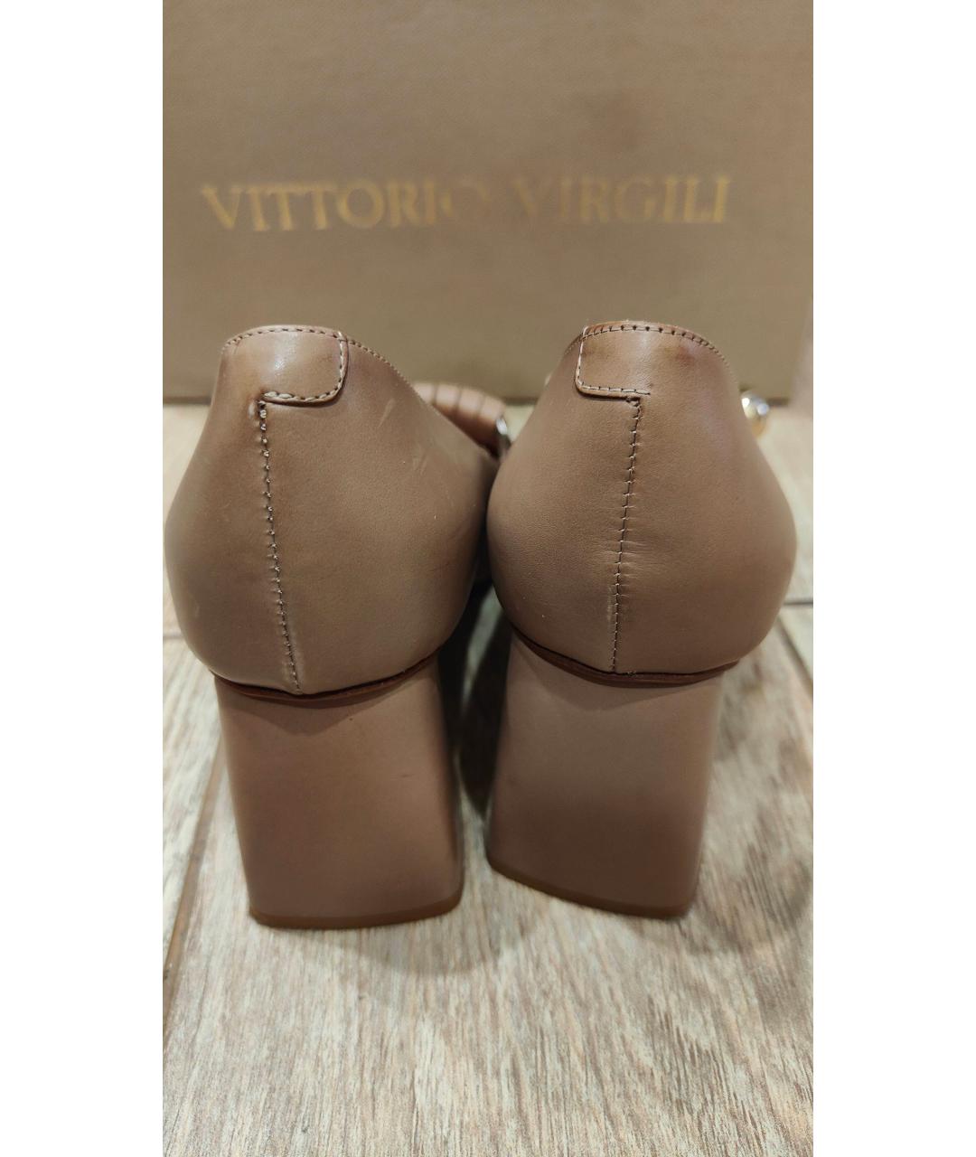 VITTORIO VIRGILI Бежевые кожаные туфли, фото 4
