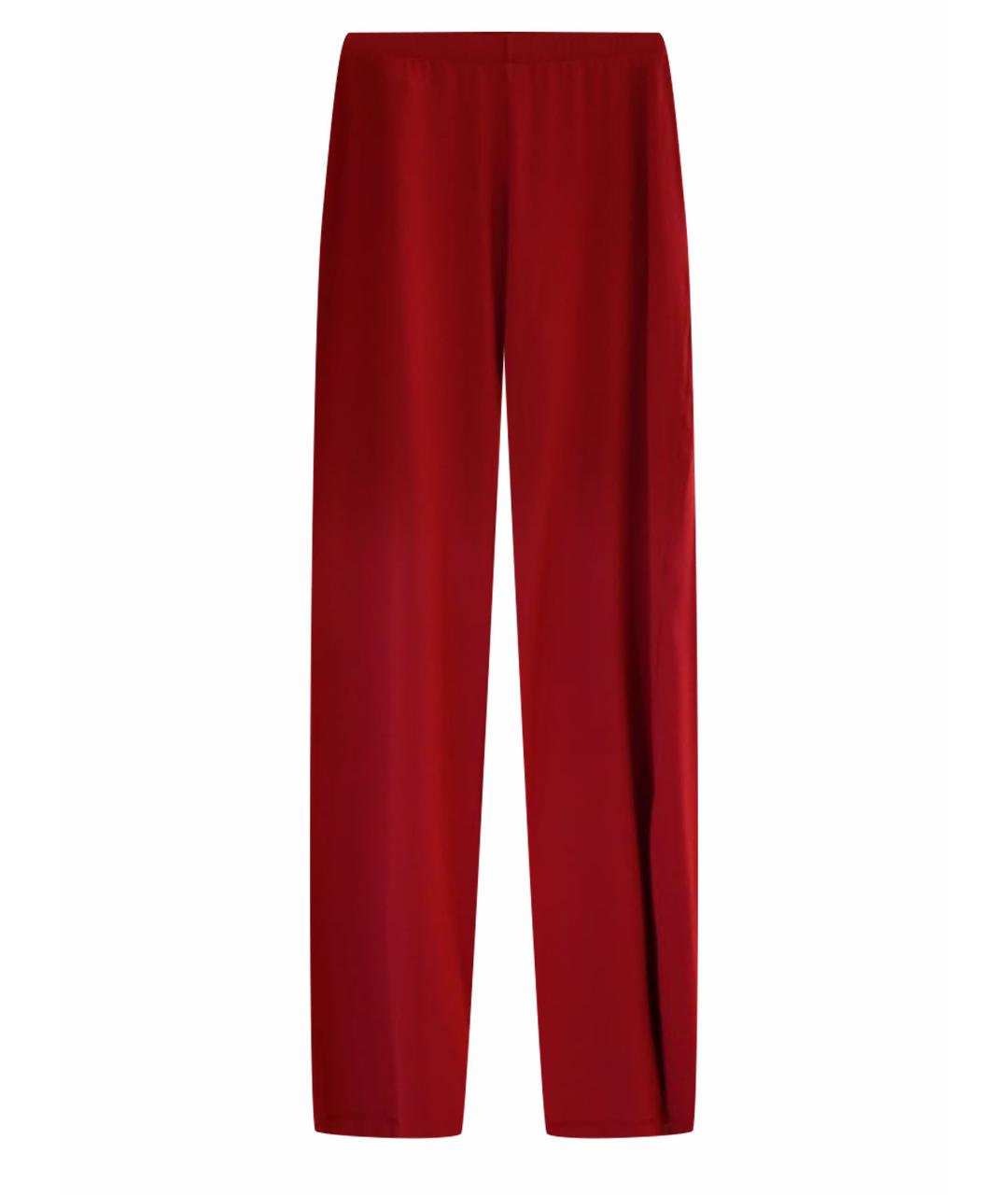 BLUMARINE Красные полиамидовые прямые брюки, фото 1